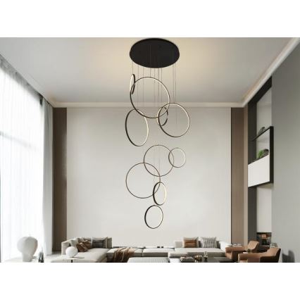 LED Stmívatelný lustr na lanku LED/290W/230V 3000-6500K pr. 60 cm + dálkové ovládání