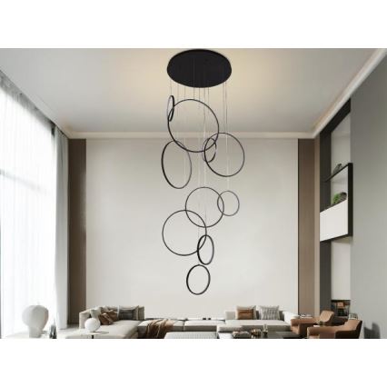 LED Stmívatelný lustr na lanku LED/290W/230V 3000-6500K pr. 60 cm + dálkové ovládání
