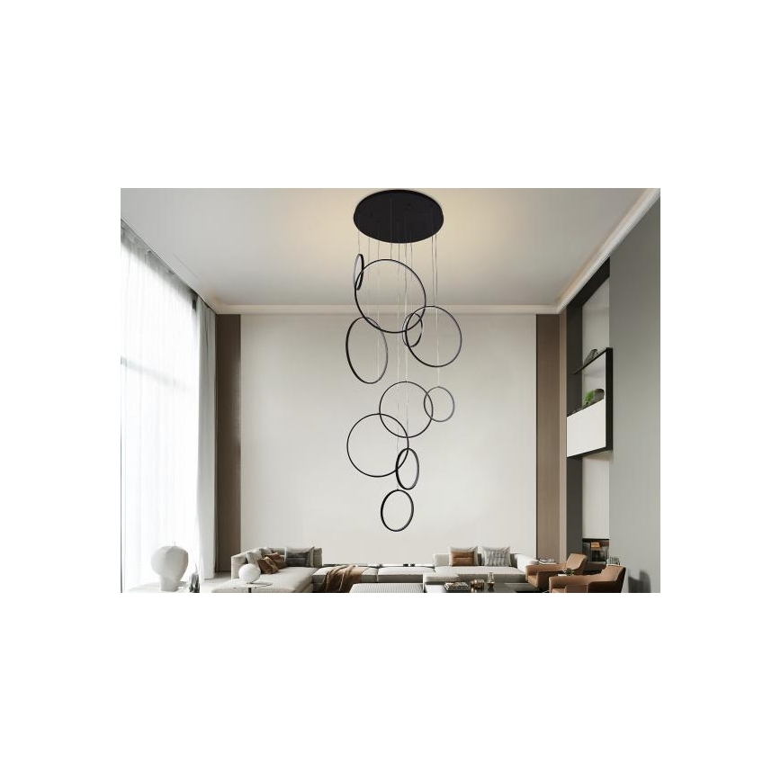 LED Stmívatelný lustr na lanku LED/290W/230V 3000-6500K pr. 60 cm + dálkové ovládání