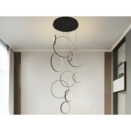 LED Stmívatelný lustr na lanku LED/290W/230V 3000-6500K pr. 60 cm + dálkové ovládání