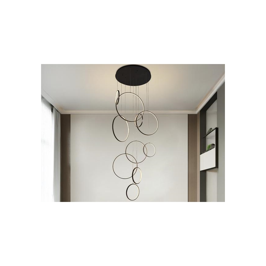 LED Stmívatelný lustr na lanku LED/290W/230V 3000-6500K pr. 60 cm + dálkové ovládání