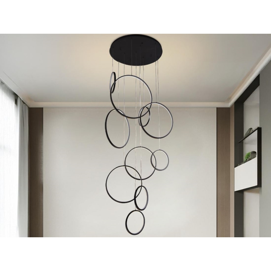LED Stmívatelný lustr na lanku LED/290W/230V 3000-6500K pr. 60 cm + dálkové ovládání