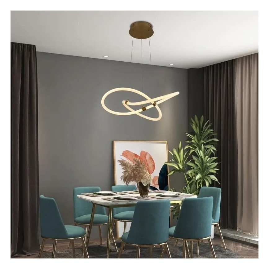 LED Stmívatelný lustr na lanku LED/30W/230V 3000-6500K pr. 49,9 cm + dálkové ovládání