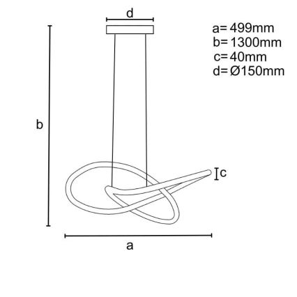 LED Stmívatelný lustr na lanku LED/30W/230V 3000-6500K pr. 49,9 cm + dálkové ovládání