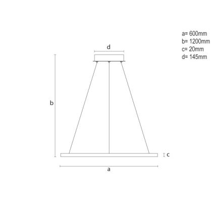 LED Stmívatelný lustr na lanku LED/32W/230V 3000-6500K pr. 60 cm + dálkové ovládání
