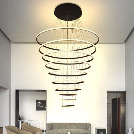 LED Stmívatelný lustr na lanku LED/365W/230V 3000-6500K pr. 100 cm + dálkové ovládání