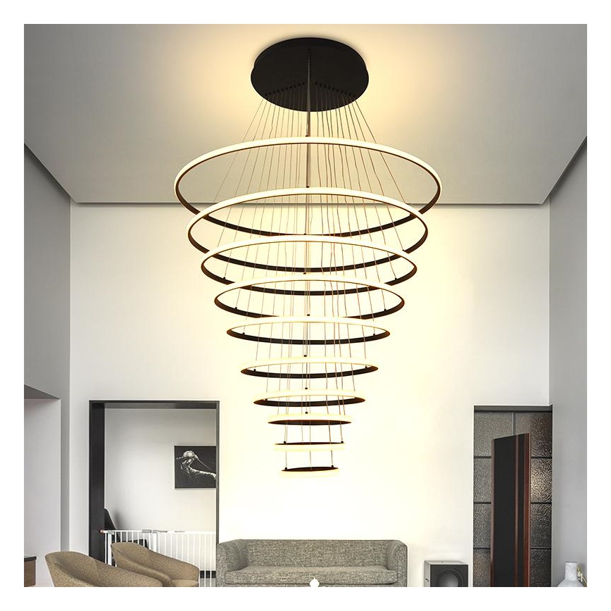 LED Stmívatelný lustr na lanku LED/365W/230V 3000-6500K pr. 100 cm + dálkové ovládání