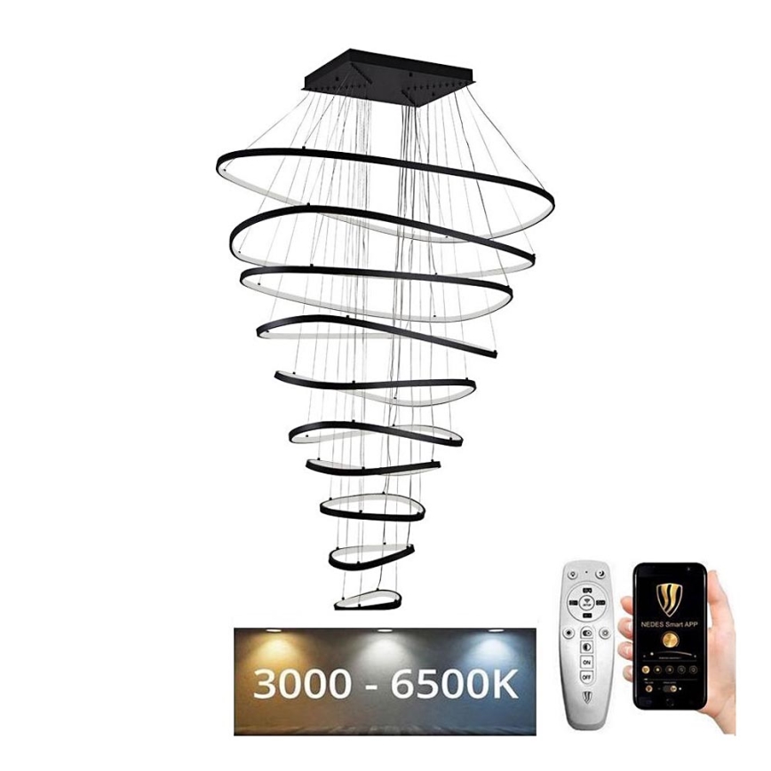 LED Stmívatelný lustr na lanku LED/370W/230V 3000-6500K pr. 100 cm + dálkové ovládání