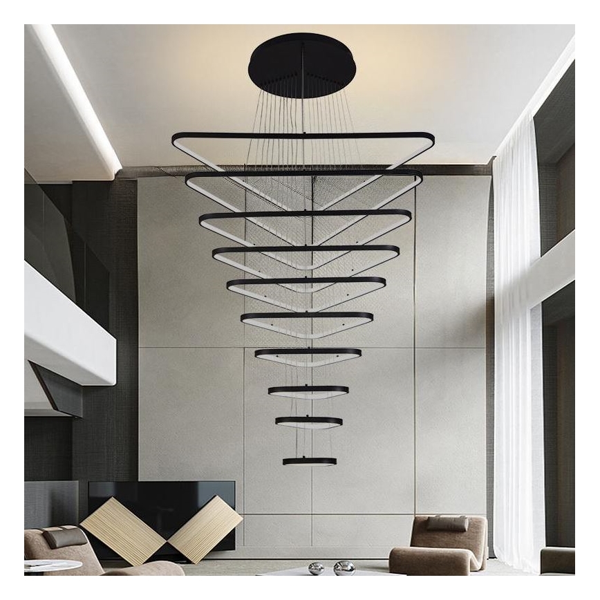 LED Stmívatelný lustr na lanku LED/385W/230V 3000-6500K pr. 100 cm + dálkové ovládání
