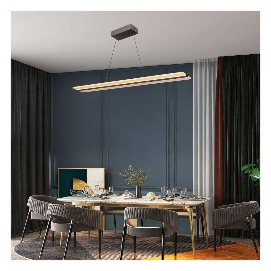 LED Stmívatelný lustr na lanku LED/40W/230V 3000-6500K chrom + dálkové ovládání