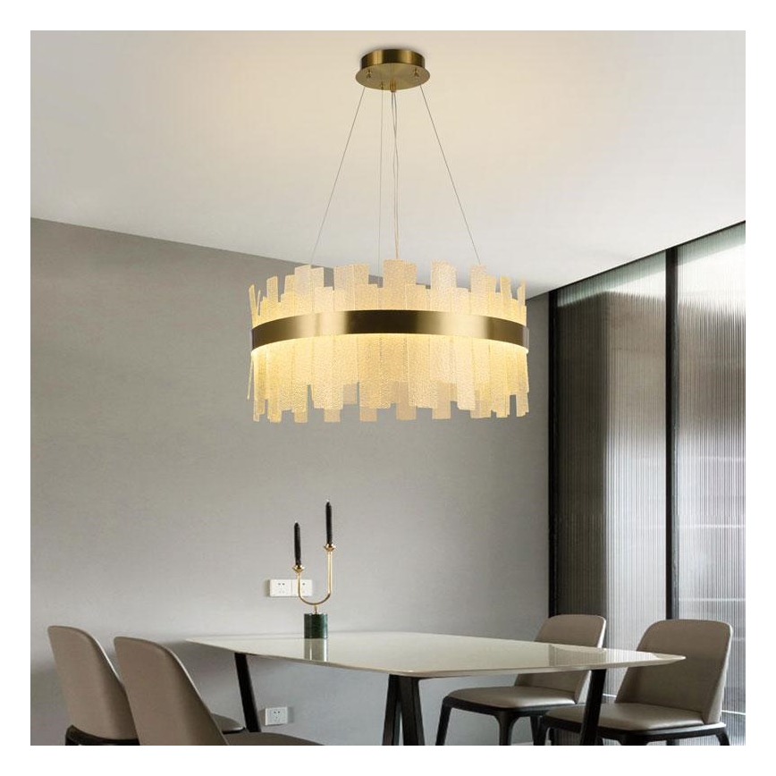 LED Stmívatelný křišťálový lustr na lanku LED/40W/230V 3000-6500K + dálkové ovládání
