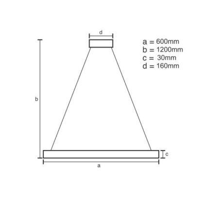 LED Stmívatelný lustr na lanku LED/40W/230V 3000-6500K + dálkové ovládání