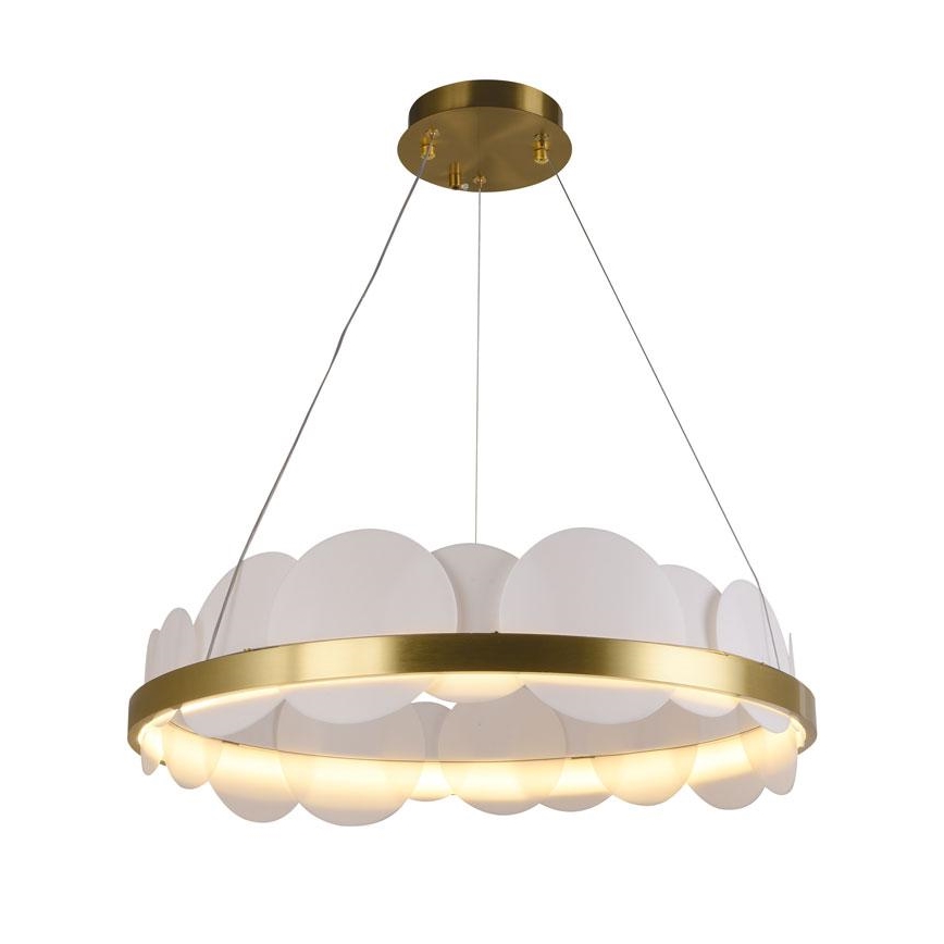 LED Stmívatelný lustr na lanku LED/40W/230V 3000-6500K zlatá + dálkové ovládání