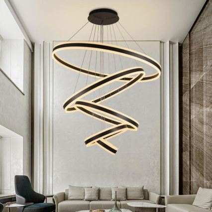 LED Stmívatelný lustr na lanku LED/420W/230V 3000-6500K pr. 100 cm + dálkové ovládání
