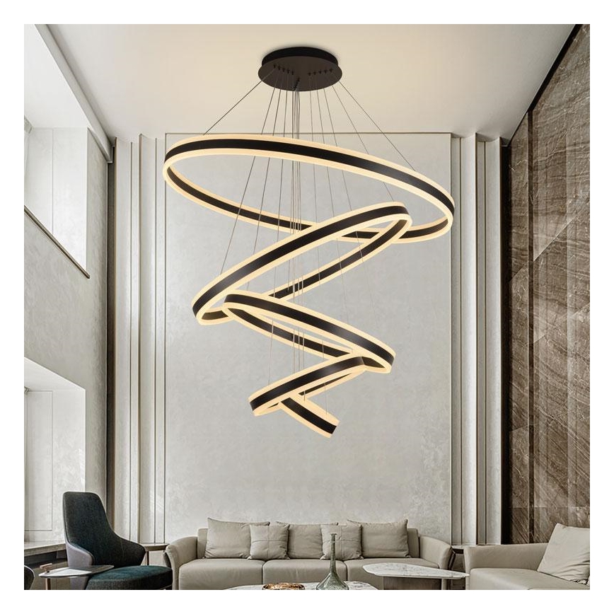 LED Stmívatelný lustr na lanku LED/420W/230V 3000-6500K pr. 100 cm + dálkové ovládání