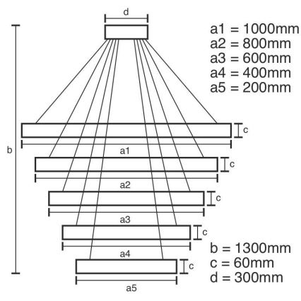 LED Stmívatelný lustr na lanku LED/420W/230V 3000-6500K pr. 100 cm + dálkové ovládání