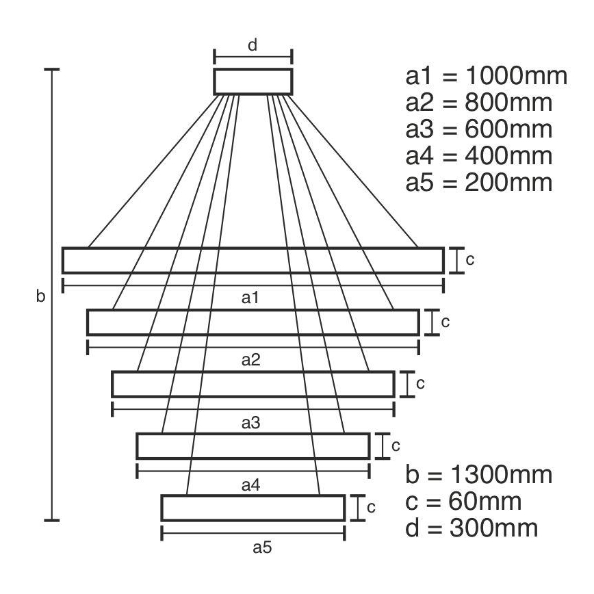 LED Stmívatelný lustr na lanku LED/420W/230V 3000-6500K pr. 100 cm + dálkové ovládání