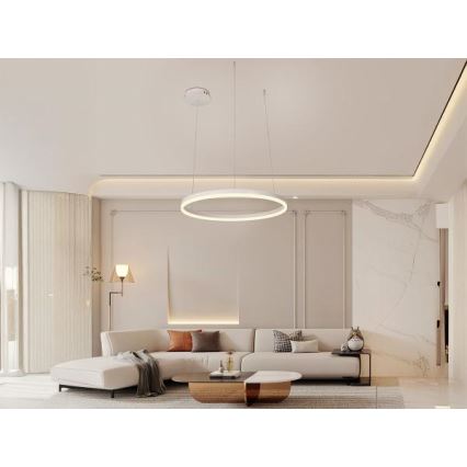 LED Stmívatelný lustr na lanku LED/42W/230V 3000-6500K pr. 60 cm + dálkové ovládání