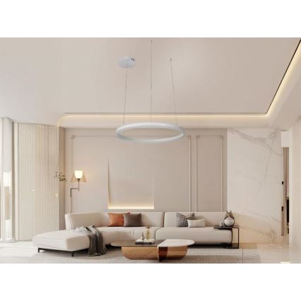 LED Stmívatelný lustr na lanku LED/42W/230V 3000-6500K pr. 60 cm + dálkové ovládání
