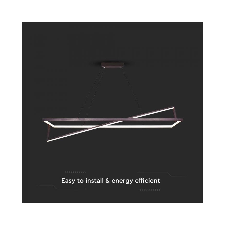 LED Stmívatelný lustr na lanku LED/45W/230V 3000K 114 cm černá
