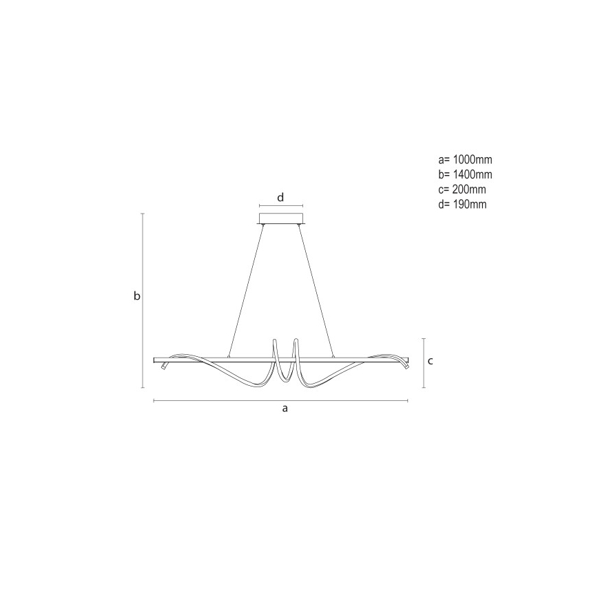 LED Stmívatelný lustr na lanku LED/50W/230V 3000-6500K 100 cm + dálkové ovládání