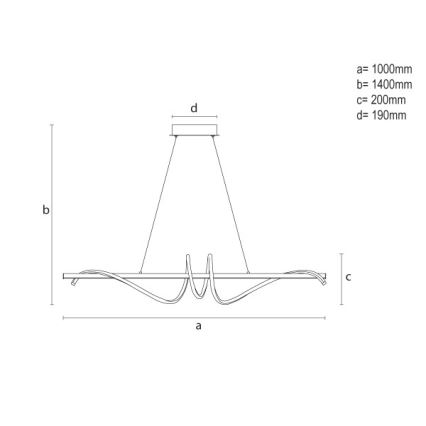 LED Stmívatelný lustr na lanku LED/50W/230V 3000-6500K 100 cm + dálkové ovládání