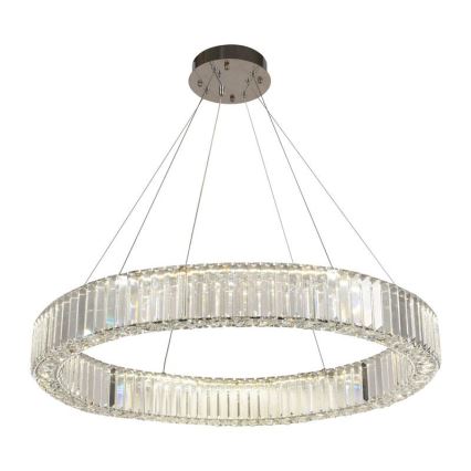 LED Stmívatelný křišťálový lustr na lanku LED/50W/230V 3000-6500K lesklý chrom + dálkové ovládání