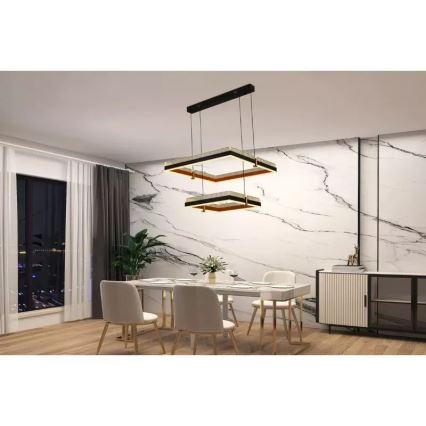 LED Stmívatelný lustr na lanku LED/50W/230V 3000-6500K + dálkové ovládání