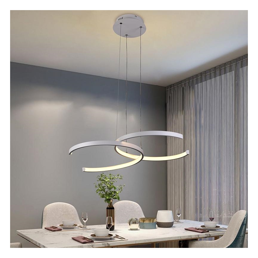 LED Stmívatelný lustr na lanku LED/50W/230V 3000-6500K + dálkové ovládání