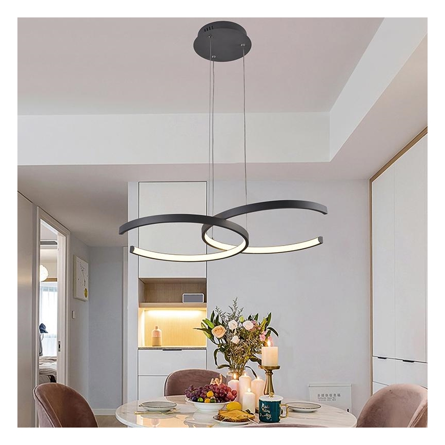 LED Stmívatelný lustr na lanku LED/50W/230V 3000-6500K + dálkové ovládání