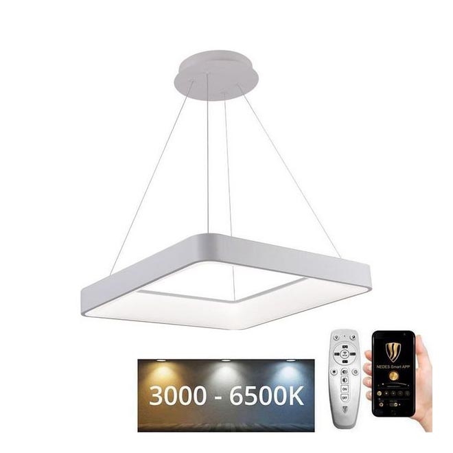LED Stmívatelný lustr na lanku LED/55W/230V 3000-6500K bílá + dálkové ovládání