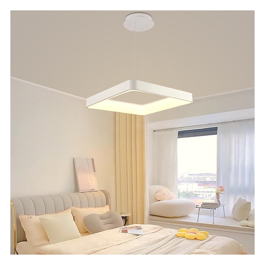 LED Stmívatelný lustr na lanku LED/55W/230V 3000-6500K bílá + dálkové ovládání