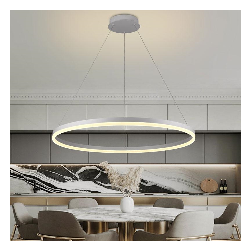 LED Stmívatelný lustr na lanku LED/55W/230V 3000-6500K pr. 80 cm + dálkové ovládání