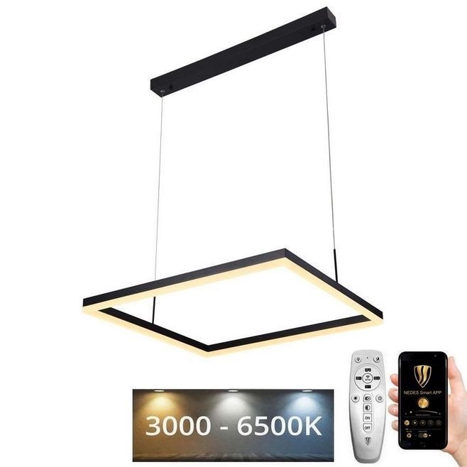 LED Stmívatelný lustr na lanku LED/55W/230V 3000-6500K + dálkové ovládání