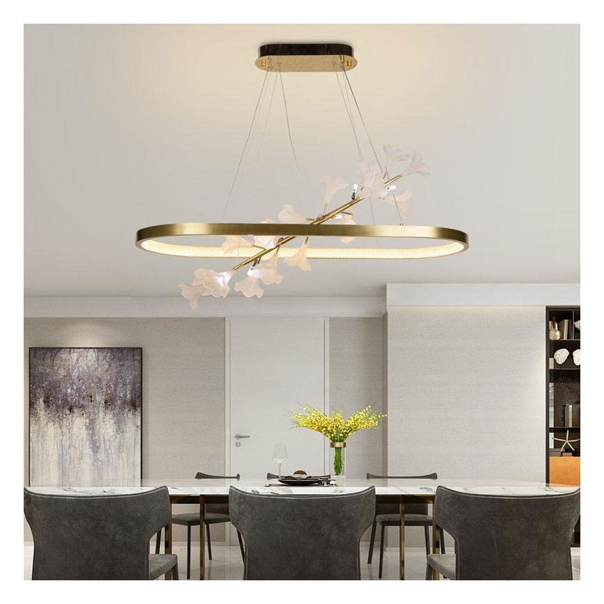 LED Stmívatelný lustr na lanku LED/55W/230V 3000-6500K + dálkové ovládání