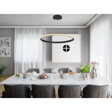 LED Stmívatelný lustr na lanku LED/55W/230V 3000-6500K + dálkové ovládání
