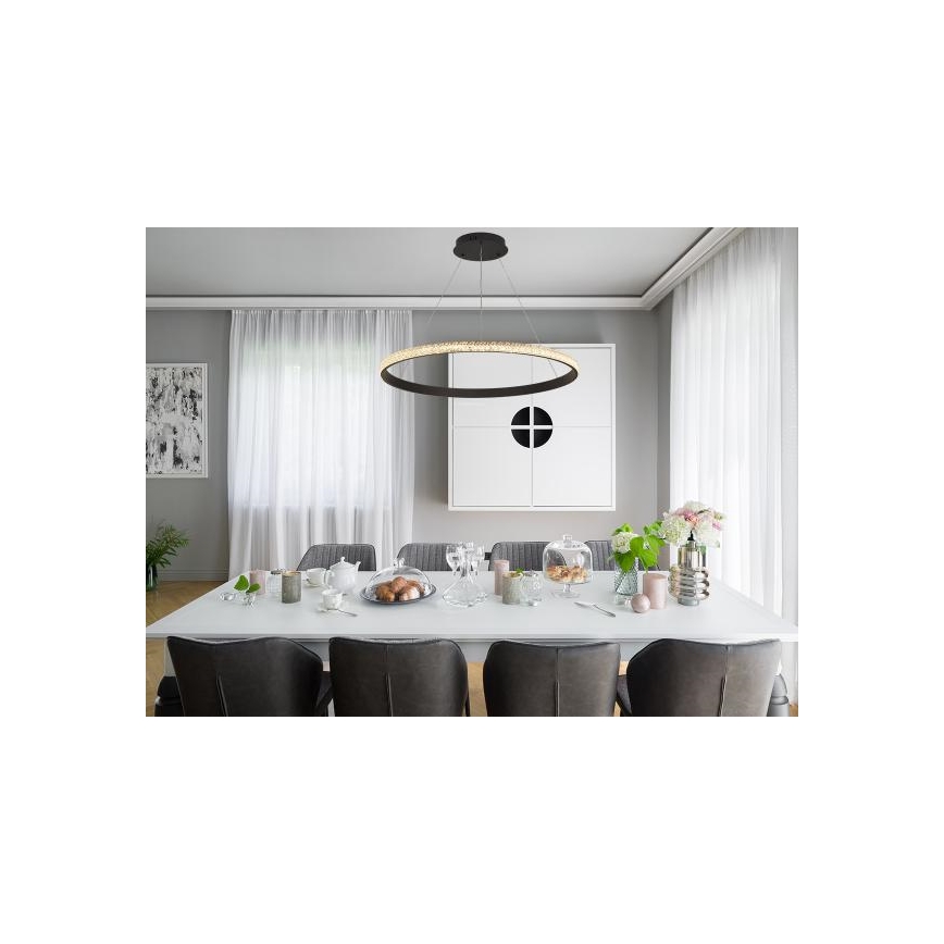 LED Stmívatelný lustr na lanku LED/55W/230V 3000-6500K + dálkové ovládání