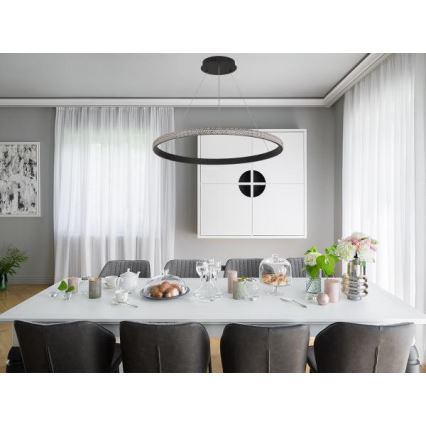 LED Stmívatelný lustr na lanku LED/55W/230V 3000-6500K + dálkové ovládání