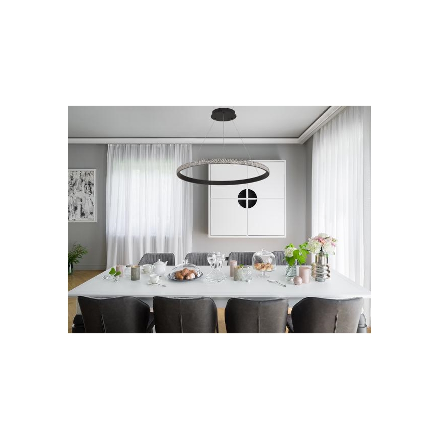 LED Stmívatelný lustr na lanku LED/55W/230V 3000-6500K + dálkové ovládání