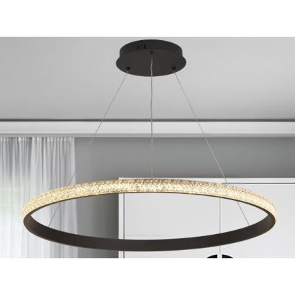 LED Stmívatelný lustr na lanku LED/55W/230V 3000-6500K + dálkové ovládání