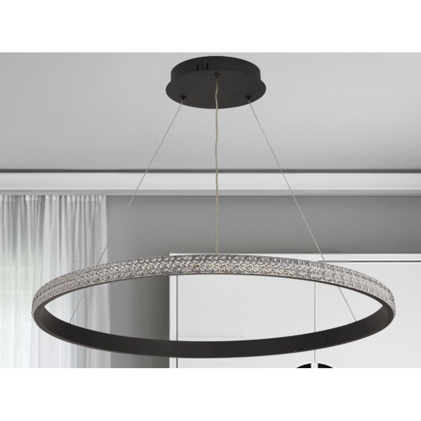 LED Stmívatelný lustr na lanku LED/55W/230V 3000-6500K + dálkové ovládání
