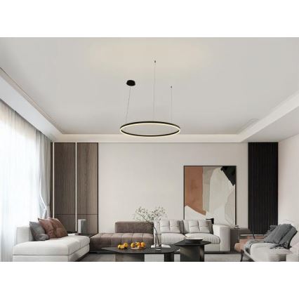 LED Stmívatelný lustr na lanku LED/55W/230V 3000-6500K + dálkové ovládání