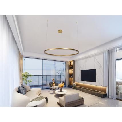 LED Stmívatelný lustr na lanku LED/55W/230V 3000-6500K + dálkové ovládání