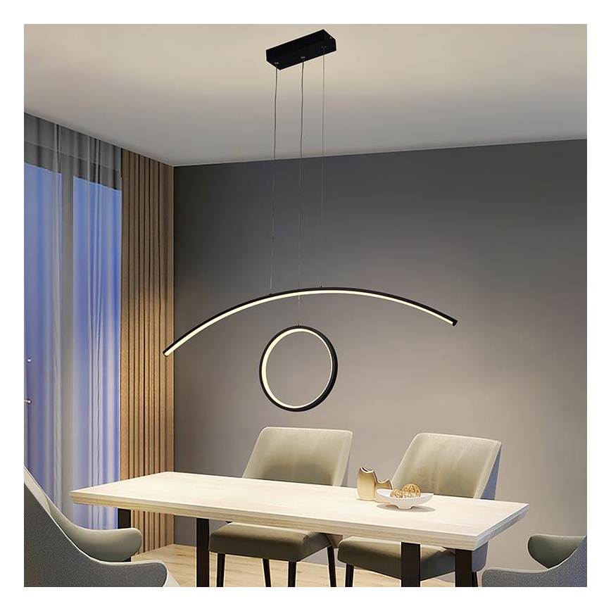 LED Stmívatelný lustr na lanku LED/55W/230V 3000-6500K + dálkové ovládání
