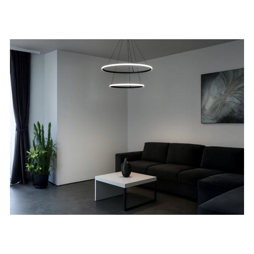 LED Stmívatelný lustr na lanku LED/55W/230V 3000-6500K pr. 60 cm + dálkové ovládání