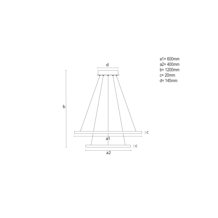LED Stmívatelný lustr na lanku LED/55W/230V 3000-6500K pr. 60 cm + dálkové ovládání