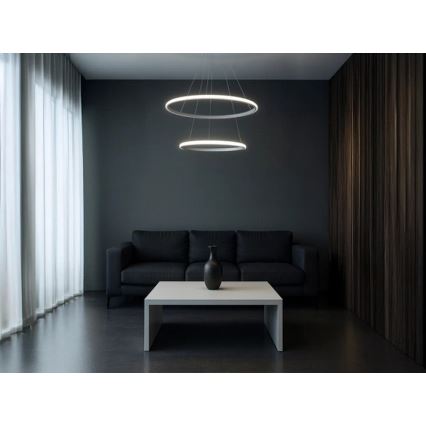 LED Stmívatelný lustr na lanku LED/55W/230V 3000-6500K pr. 60 cm + dálkové ovládání