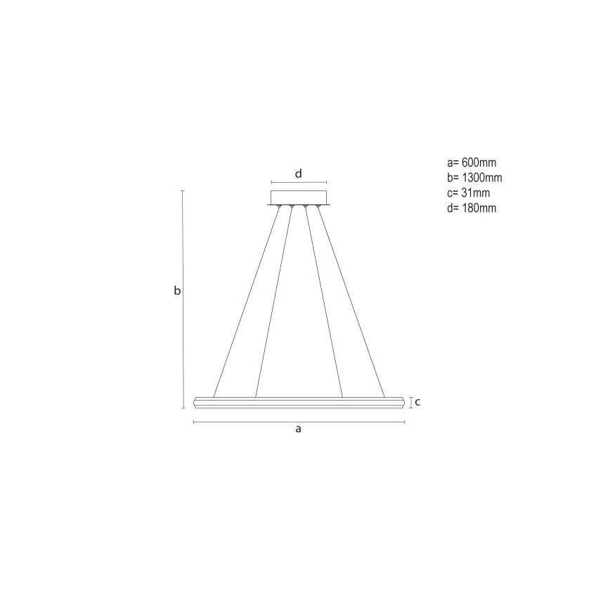 LED Stmívatelný lustr na lanku LED/55W/230V 3000-6500K pr. 60 cm + dálkové ovládání