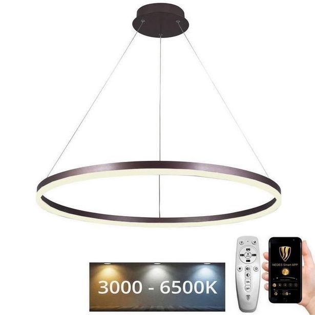 LED Stmívatelný lustr na lanku LED/55W/230V 3000-6500K pr. 80 cm + dálkové ovládání