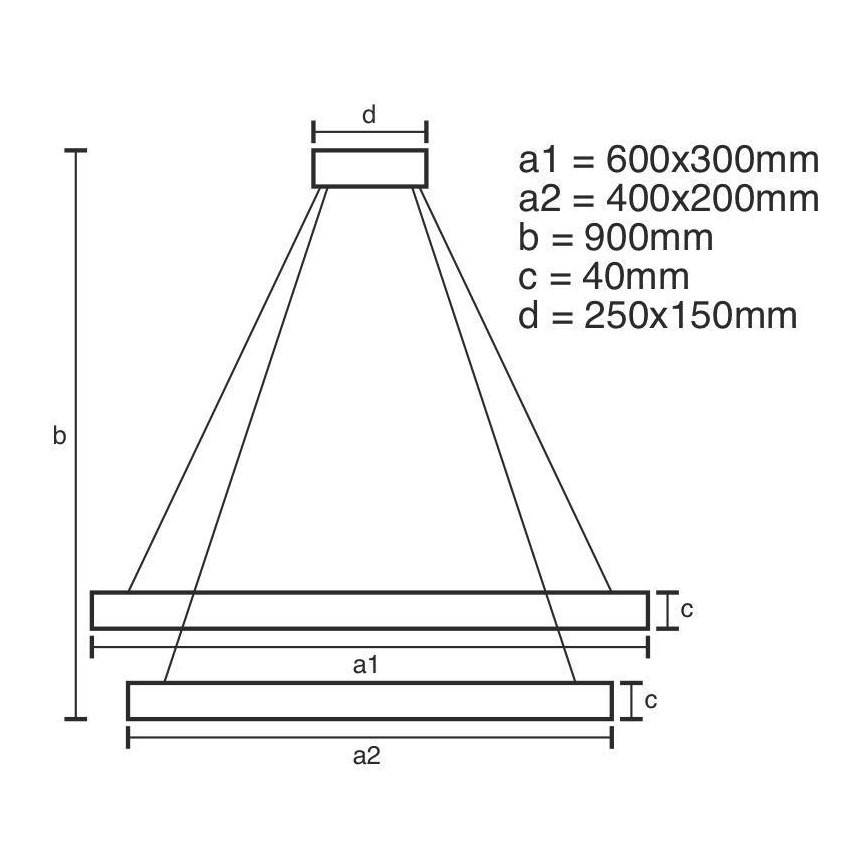 LED Stmívatelný lustr na lanku LED/65W/230V 3000-6500K + dálkové ovládání